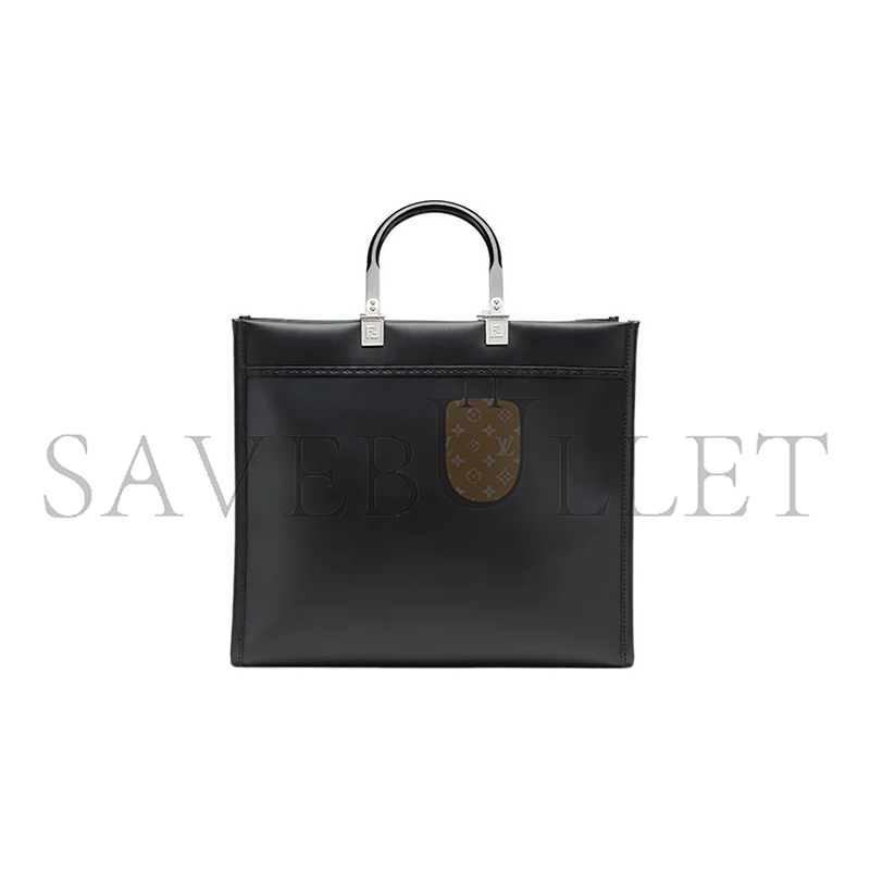 F**di sunshine medium black leather tote bag 8bh386abvlf1dg7 (35*31*17cm)